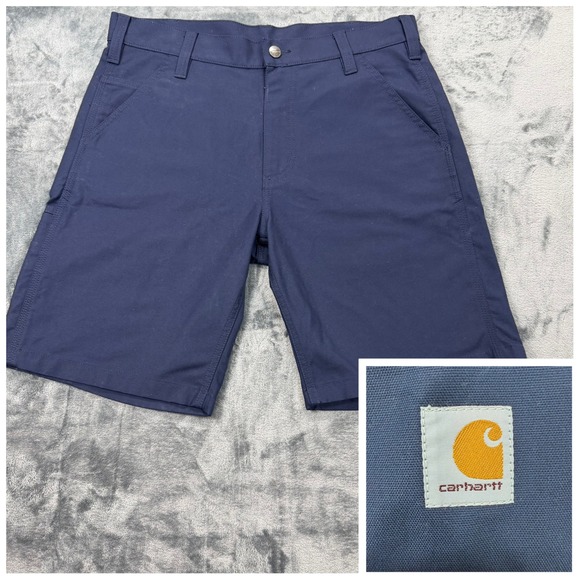 Carhartt Other - EUC Carhartt Rugged Flex Relaxed Fit Canvas Work Shorts Navy Blue Mens Size 33